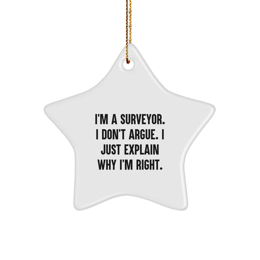Funny Surveyor Star Ornament Gifts from Men to Surveyor Friends for Christmas Unique Decorations - Image 1