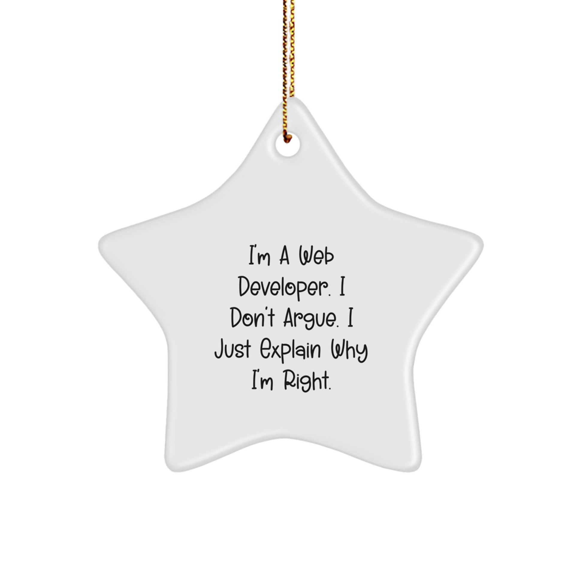 Funny Web Developer Gifts for Women, Star Ornament, Gift from Friends, Christmas Unique Gifts - Image 1