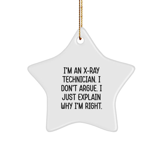 Funny X-Ray Technician Gifts for Men - X-Ray Technician Star Ornament Christmas Unique Gifts from Friends or Family - Image 1