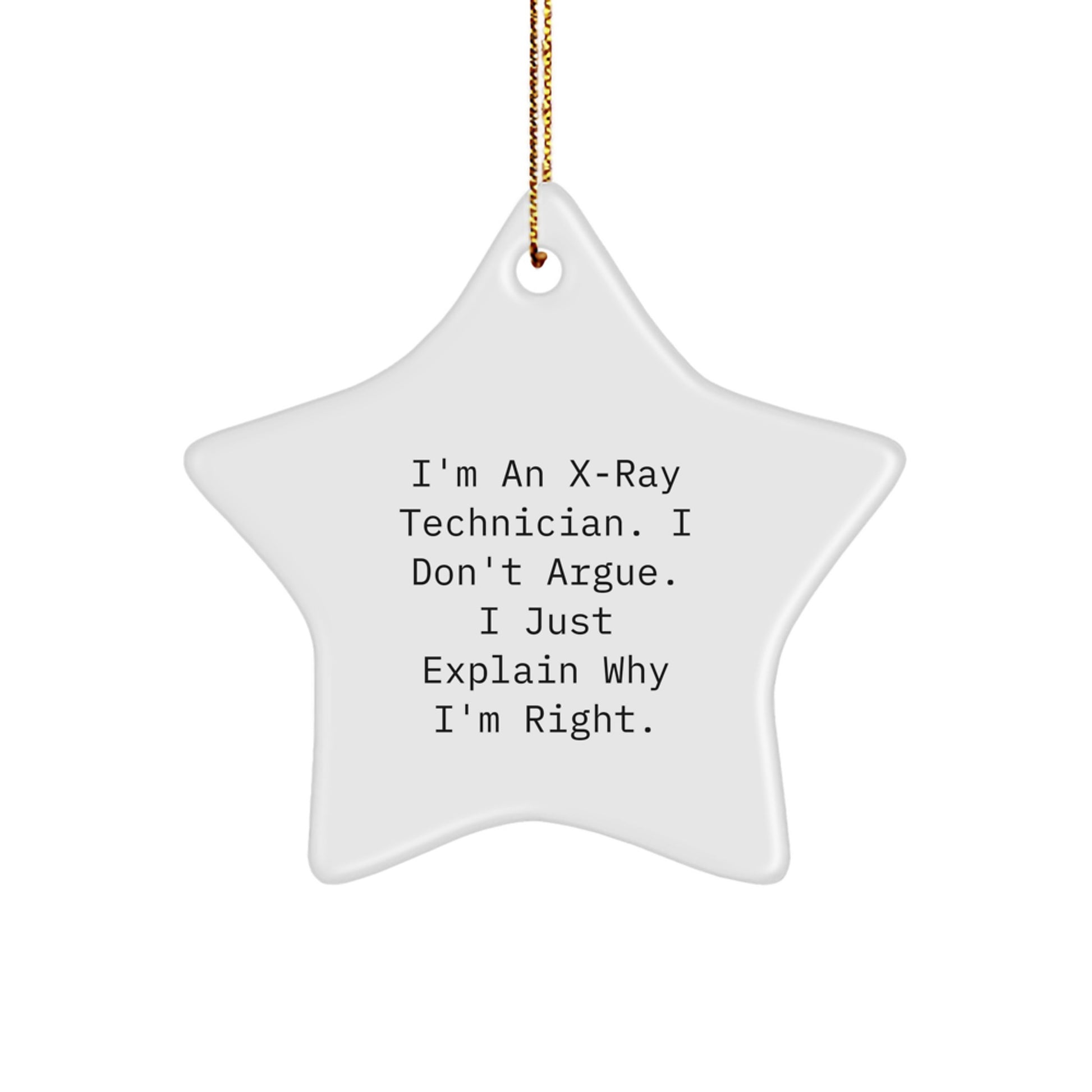 Funny X-Ray Technician Star Ornament Gifts from Friends for Christmas Unique Presents - Image 1