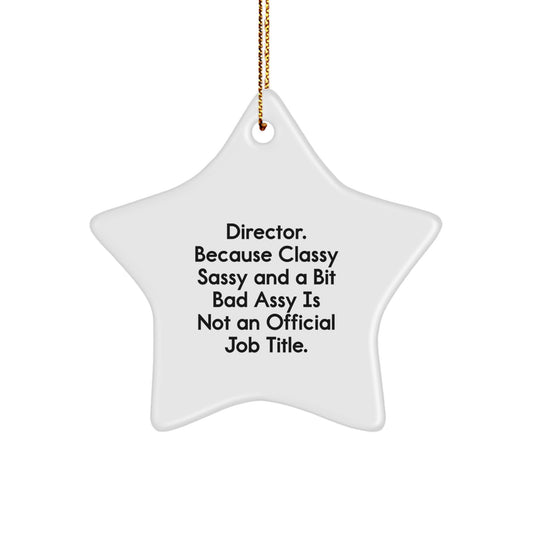 Funny Director Gifts from Friends - Director Star Ornament, Christmas Unique Gifts for Director, Friends Gifts for Director, Star Ornament Decorations - Image 1