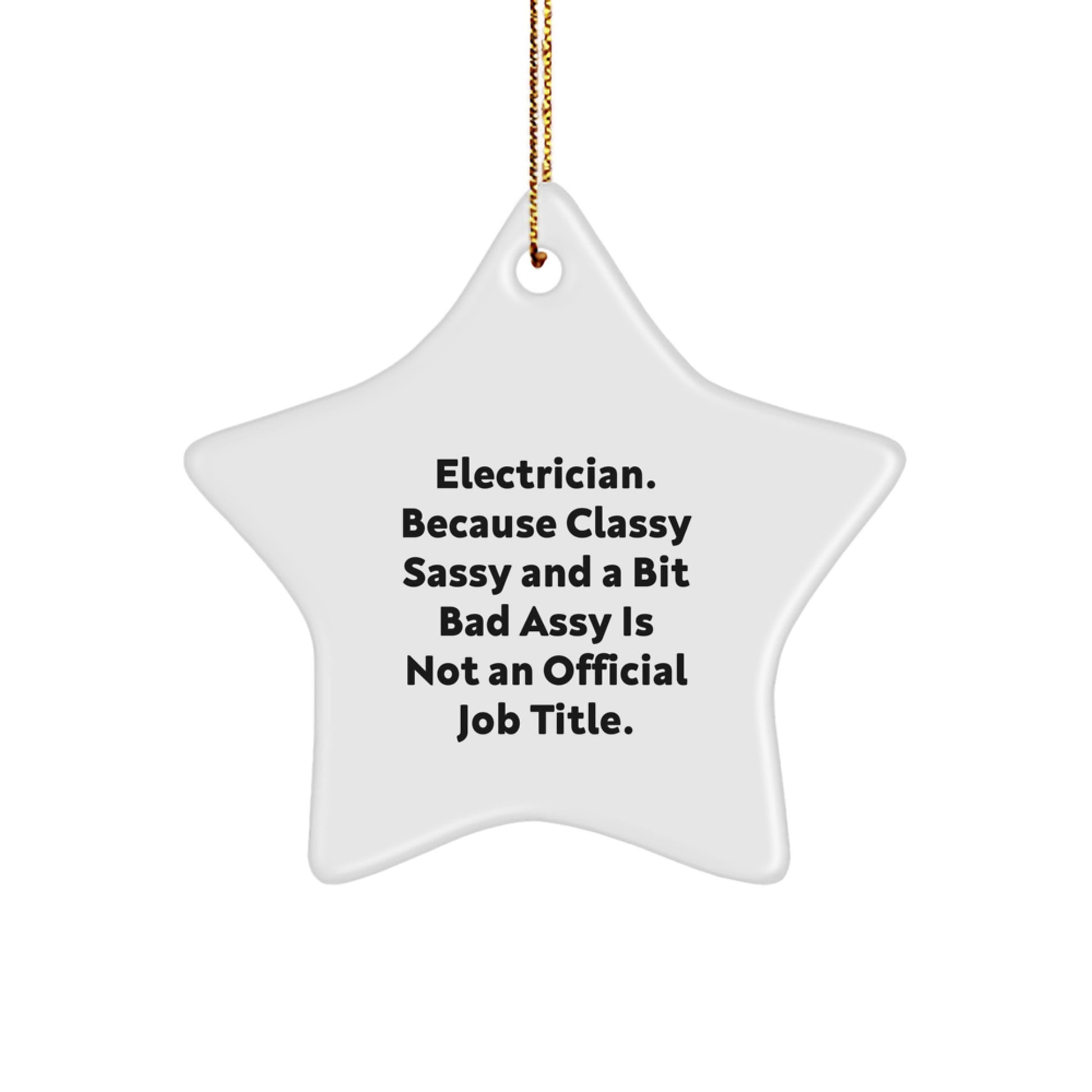 Funny Electrician Star Ornament Gifts for Men from Family, Unique Christmas Decorations - Image 1