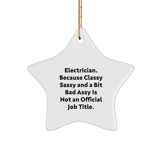 Funny Electrician Star Ornament Gifts for Men from Family, Unique Christmas Decorations - Image 1
