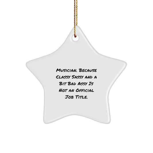 Funny Musician Gifts for Him or Her, Star Ornament for Christmas Unique Gifts from Friends or Family, Musician Star Decoration - Image 1