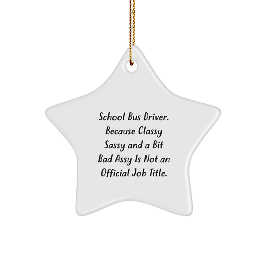 Funny School Bus Driver Gifts from Friends, Star Ornament for Men, Women, Coworkers, Christmas Unique Presents - Image 1