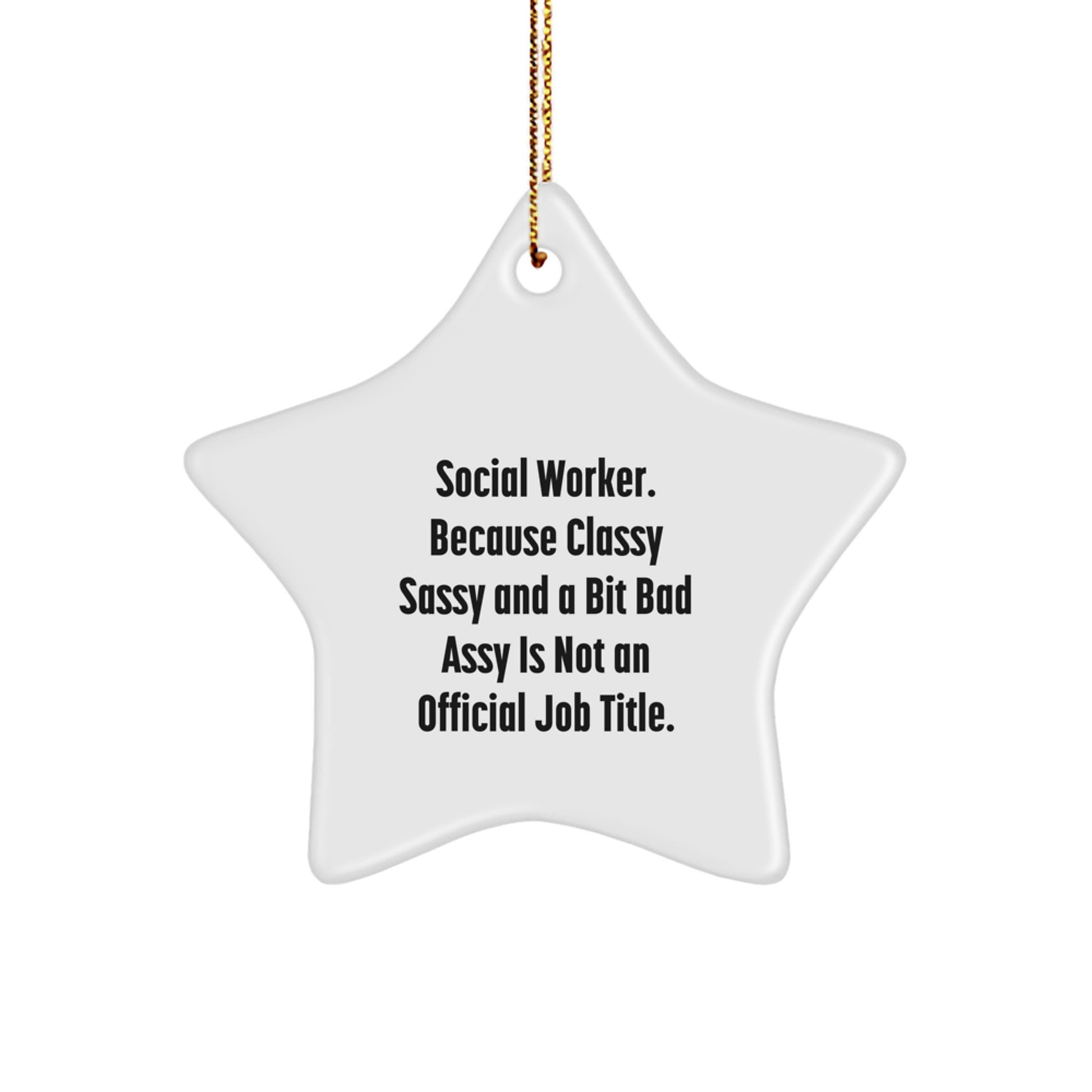 Funny Social Worker Star Ornament Gifts from Friends, Christmas Unique Decorations for Social Worker - Image 1