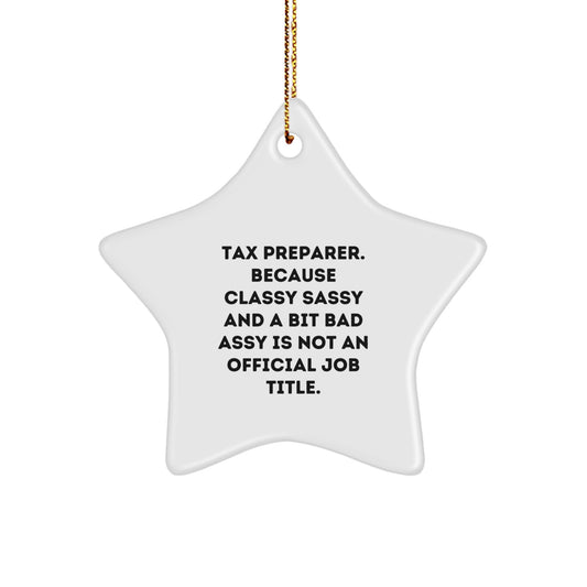 Funny Tax Preparer Gifts for Women, Star Ornaments, and Christmas Unique Gifts from Friends - Image 1