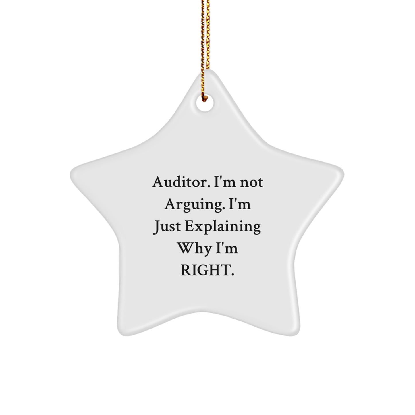 Funny Christmas Unique Gifts from Friends for Auditor Star Ornament, Cute Auditor Present for Men, Women, Family, Co-workers - Image 1