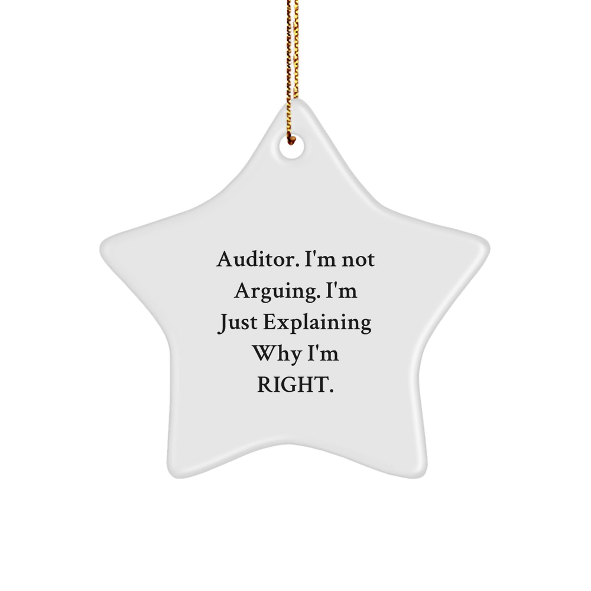 Funny Christmas Unique Gifts from Friends for Auditor Star Ornament, Cute Auditor Present for Men, Women, Family, Co-workers - Image 1