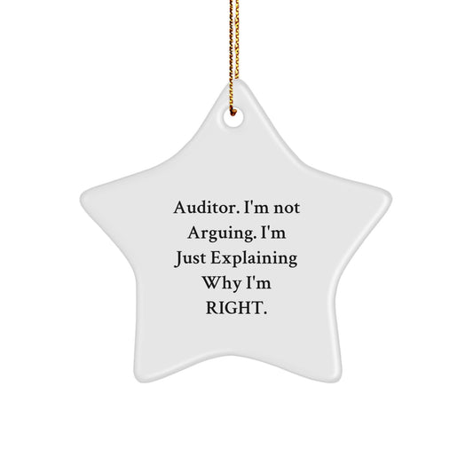Funny Christmas Unique Gifts from Friends for Auditor Star Ornament, Cute Auditor Present for Men, Women, Family, Co-workers - Image 1