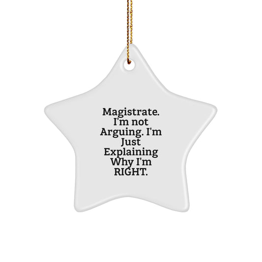 Funny Magistrate Gifts from Friends, Inspirational Star Ornament for Christmas Unique Gifts, Gifts for Magistrate Men - Image 1