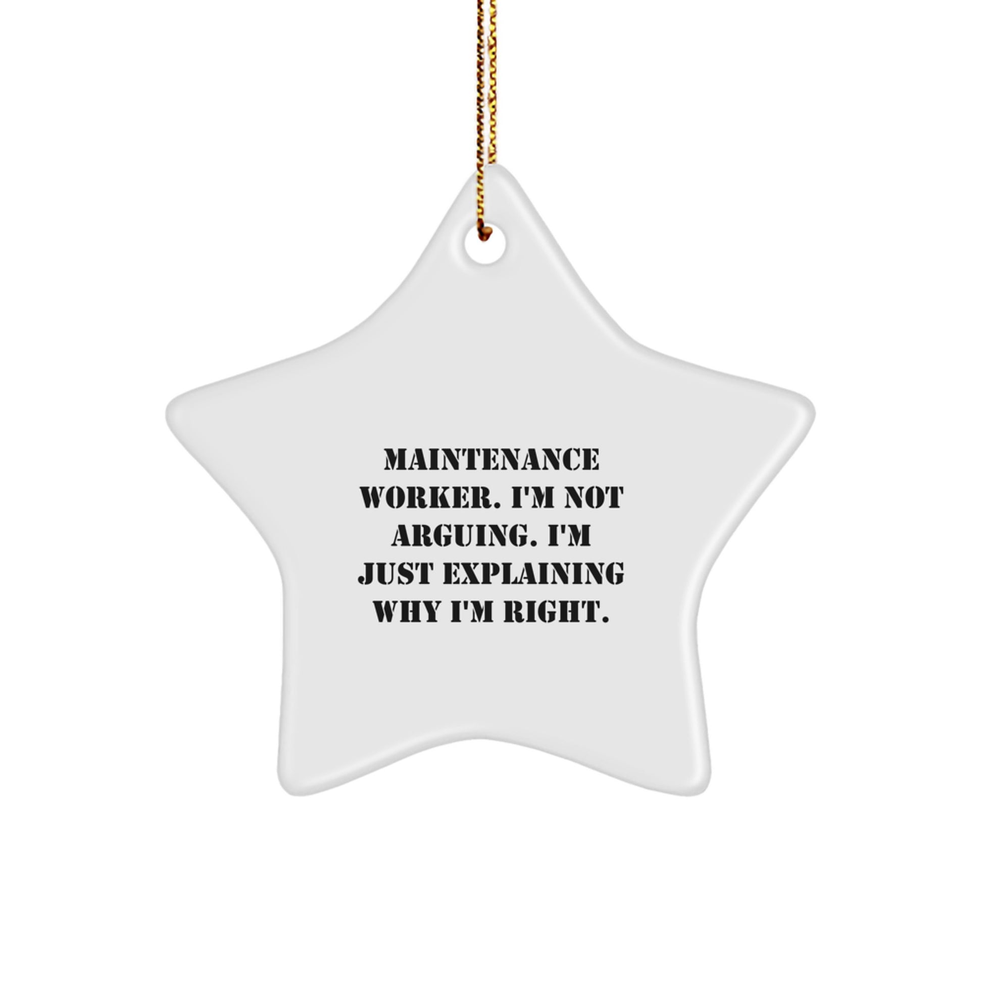 Funny Maintenance Worker Christmas Star Ornament Gifts from Men, Funny Gifts for Maintenance Worker, Star Ornament, Christmas Unique Gifts - Image 1