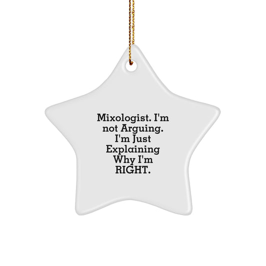 Funny Mixologist Star Ornament Gifts from Friends for Women, Christmas Unique Star-Shaped Decorations with Inspirational Quote - Image 1
