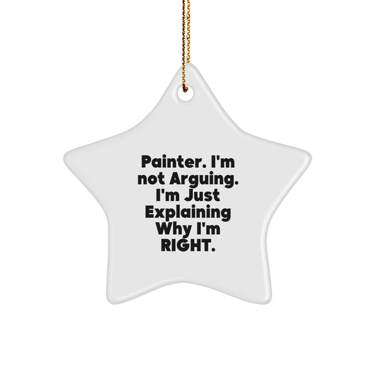 Funny Painter Star Ornament Gifts from Friends for Painter Men at Christmas Time - Image 1