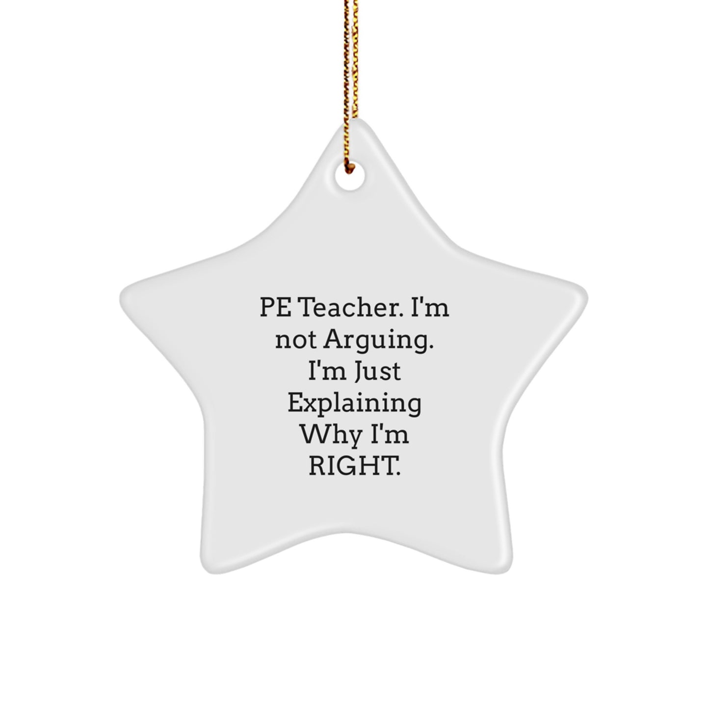 Funny PE Teacher Gifts - Star Ornament, Perfect for Christmas Unique Gifts from Men to PE Teacher Friends - Image 1
