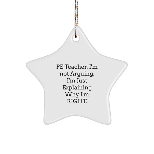 Funny PE Teacher Gifts - Star Ornament, Perfect for Christmas Unique Gifts from Men to PE Teacher Friends - Image 1
