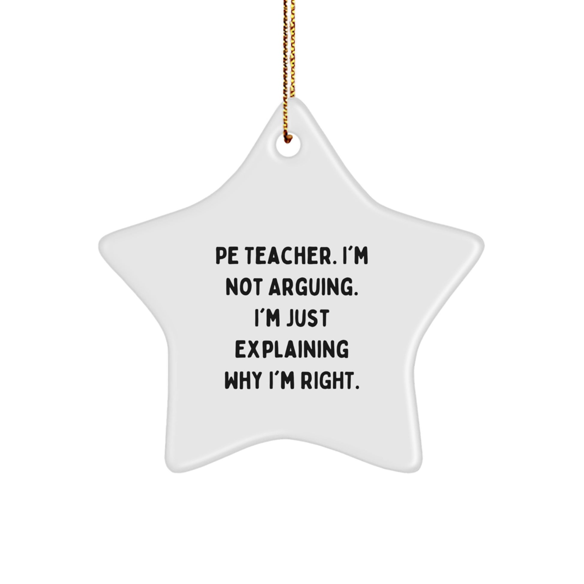 Funny PE Teacher Gifts - Star Ornament for Christmas Unique Gifts from Friends to Family - Image 1