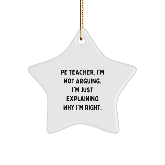 Funny PE Teacher Gifts - Star Ornament for Christmas Unique Gifts from Friends to Family - Image 1