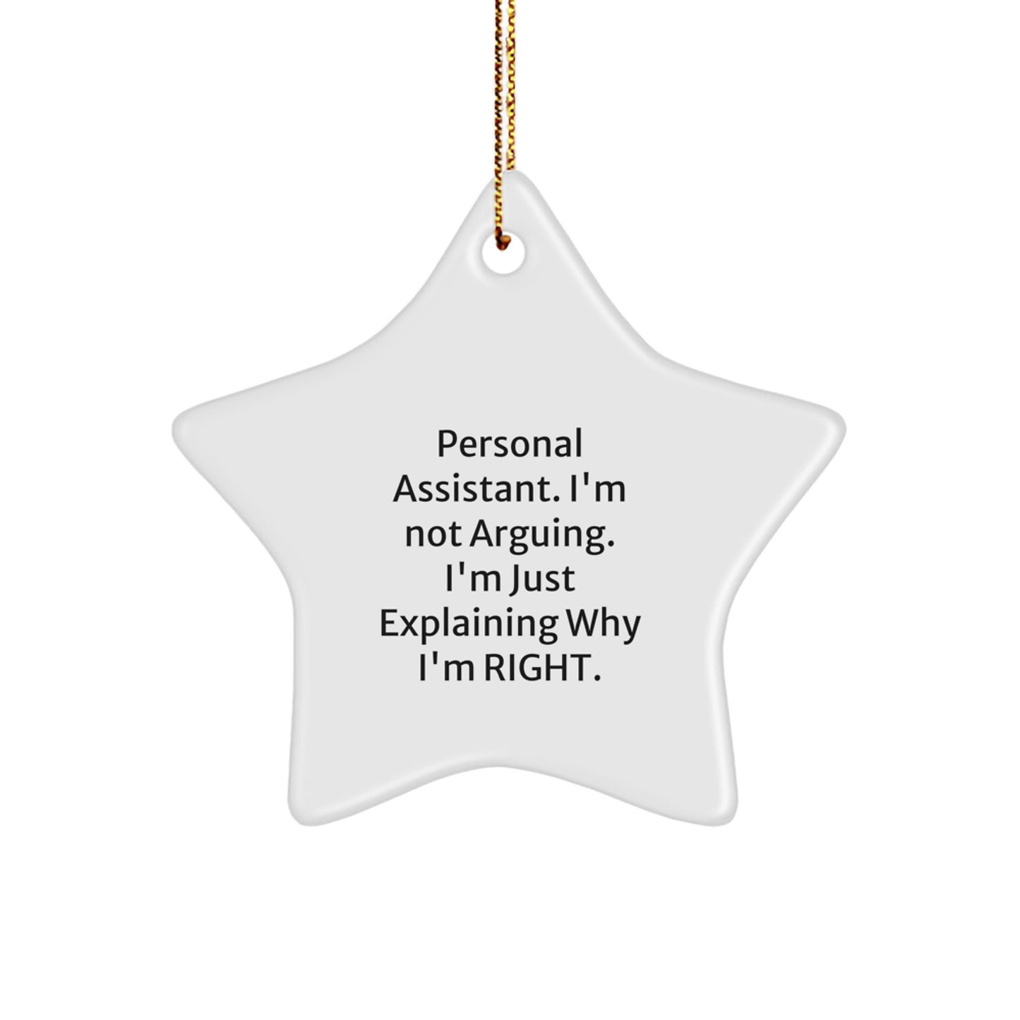 Funny Personal Assistant Star Ornament Gift for Personal Assistant, Gifts from Friends for Christmas Unique Gifts, White Star Shaped Decoration - Image 1