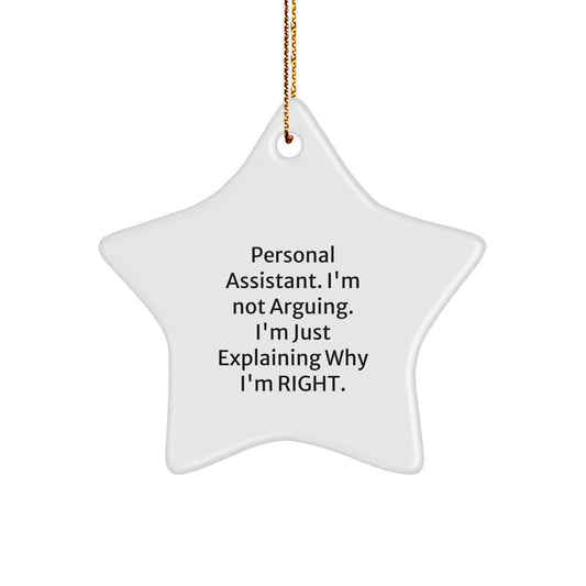 Funny Personal Assistant Star Ornament Gift for Personal Assistant, Gifts from Friends for Christmas Unique Gifts, White Star Shaped Decoration - Image 1