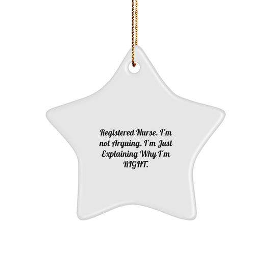 Funny Registered Nurse Gifts from Friends - Star Ornament with Inspirational Quote - Unique Christmas Unique Gifts for Registered Nurse Coworkers Family - Image 1
