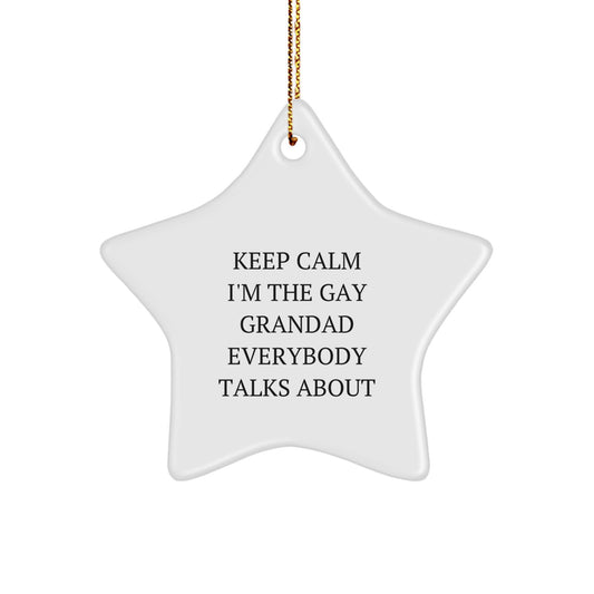 Funny Grandad Star Ornament Gift from Son or Daughter for Christmas Unique Decor - Image 1