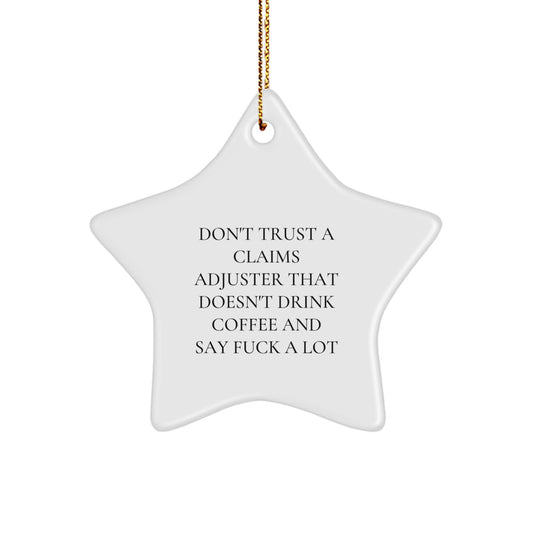 Funny Claims Adjuster Star Ornament Gifts for Men from Friends at Christmas Unique Ideas - Image 1
