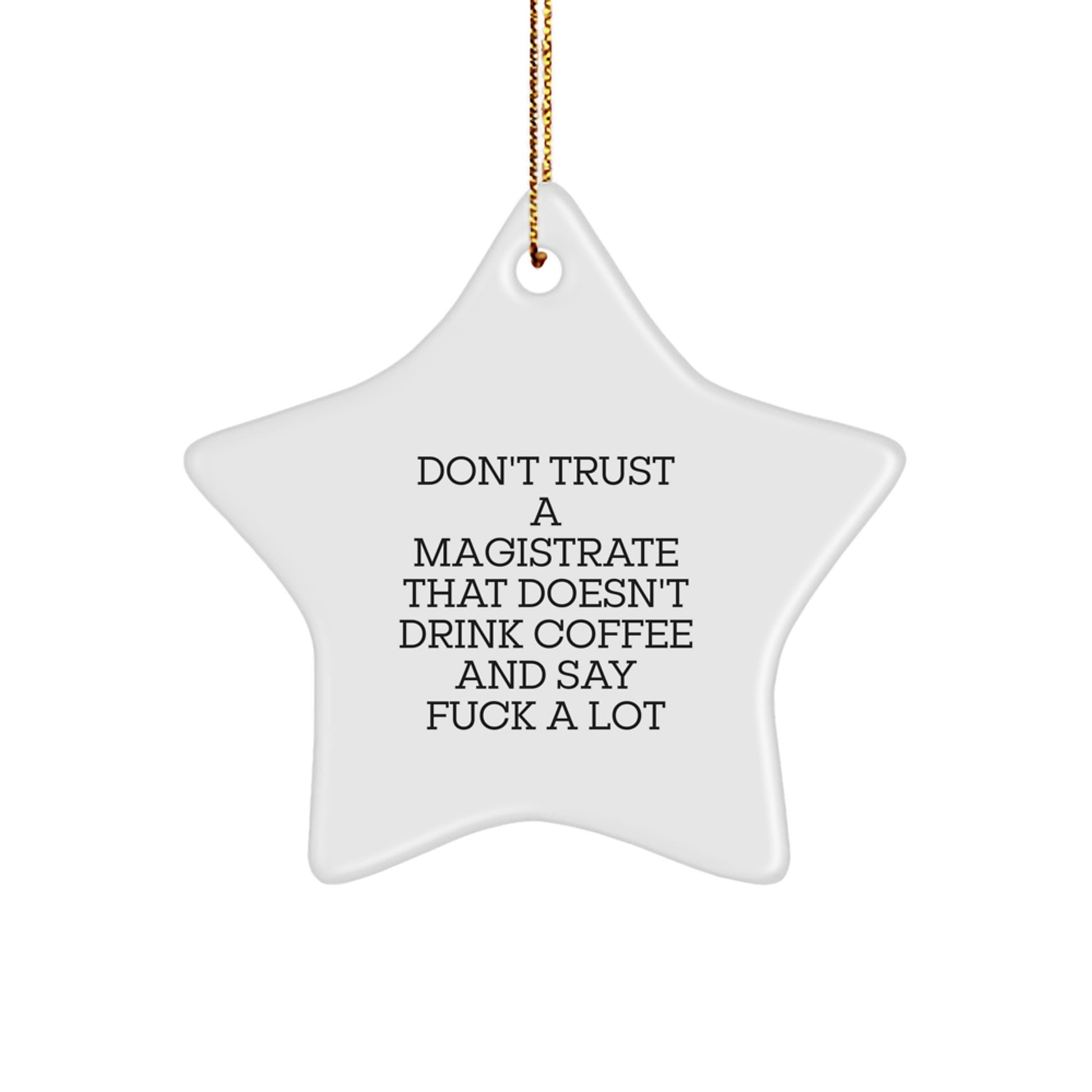Funny Magistrate Gifts, Unique Star Ornaments for Christmas, 'Don't Trust...' - Image 1