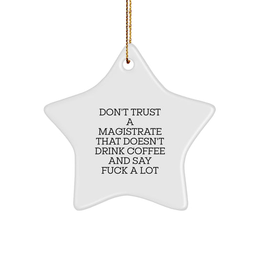 Funny Magistrate Gifts, Unique Star Ornaments for Christmas, 'Don't Trust...' - Image 1