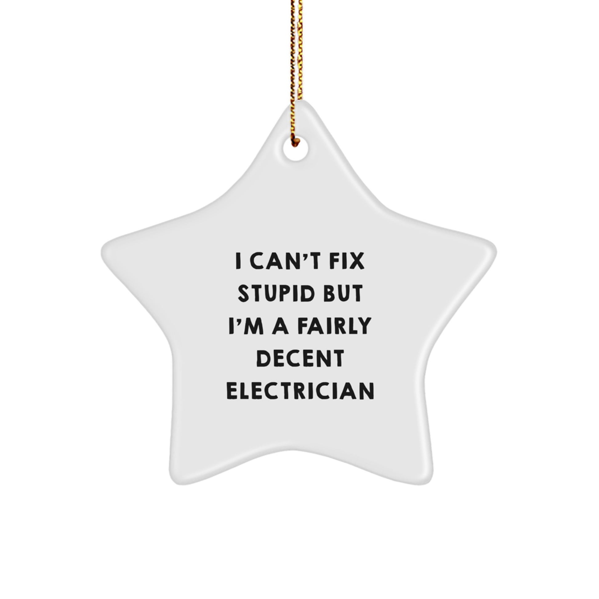 Funny Electrician Gifts, I Can't Fix Stupid But I'm A Fairly Decent Electrician, Christmas Unique Gifts for Electrician Friends - Image 1