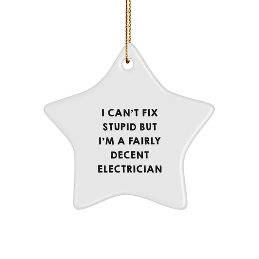 Funny Electrician Gifts, I Can't Fix Stupid But I'm A Fairly Decent Electrician, Christmas Unique Gifts for Electrician Friends - Image 1