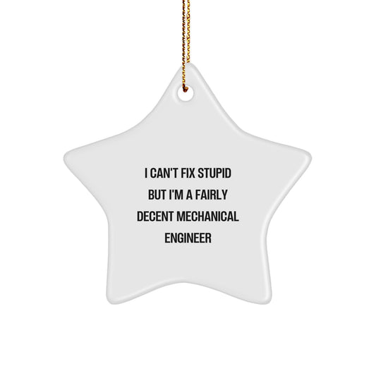 Funny Mechanical Engineer Gifts from Friends - Star Ornament for Christmas Unique Presents - Image 1