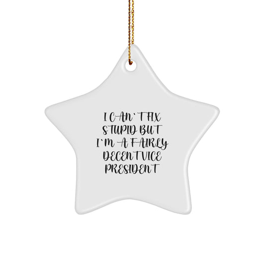 Funny Vice President Star Ornament Gifts from Friends and Family for Christmas Unique Office Decor - Image 1