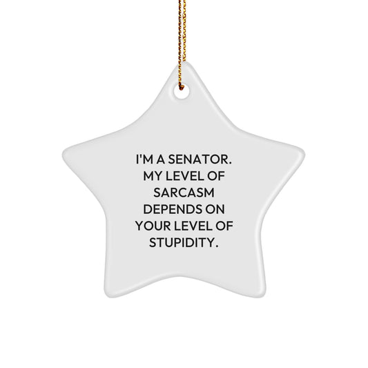 Funny Senator Gifts, I'm A Senator Star Ornament, Christmas Unique Gifts from Friends for Senator - Image 1