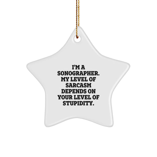 Funny Sonographer Gifts from Friends, Star Ornament for Christmas Unique Gifts for Sonographer - Image 1