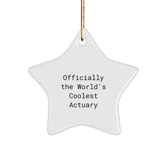 Funny Actuary Gifts for Men - Officially The World's Coolest Actuary Star Ornament, Christmas Unique Decorations, Actuary Star Shaped Decoration, Gifts from Friends, Family, Women, Co Workers - Image 1