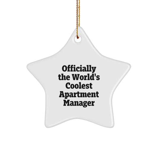 Funny Apartment Manager Gifts from Friends - Officially The World's Coolest Star Ornament for Christmas Unique Gifts - Image 1
