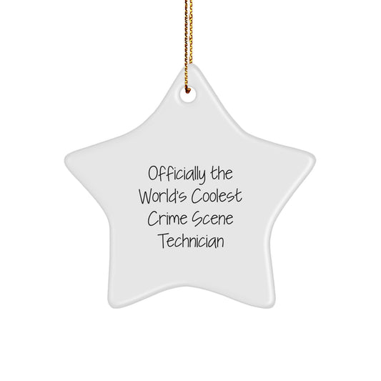 Funny Crime Scene Technician Gifts for Men - Officially The Worlds Coolest Star Ornament, Perfect Unique Christmas Memorable Presents for Coworkers, Friends, Family - Image 1