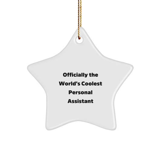Funny Personal Assistant Gifts from Family - Officially The World's Coolest Personal Assistant - Star Ornament for Christmas Unique Gifts for Personal Assistants - Image 1