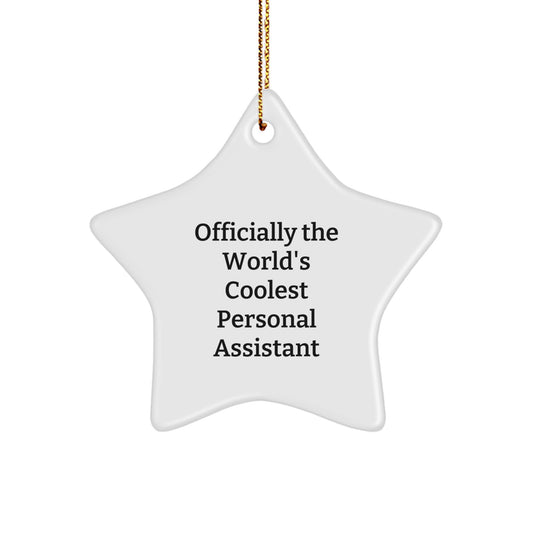 Funny World's Coolest Personal Assistant Star Ornament Gifts from Family, Friends, or Coworkers for Men, Women, or Anyone Who Loves Stars and Christmas Unique Gifts - Image 1