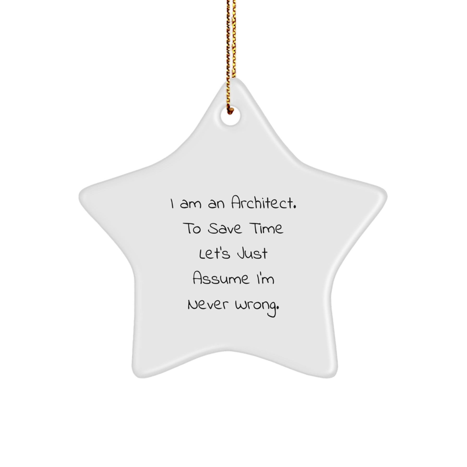 Architect Star Ornament Funny Quote Gifts from Friends to Men, Women, or Coworkers, Christmas Unique - Image 1