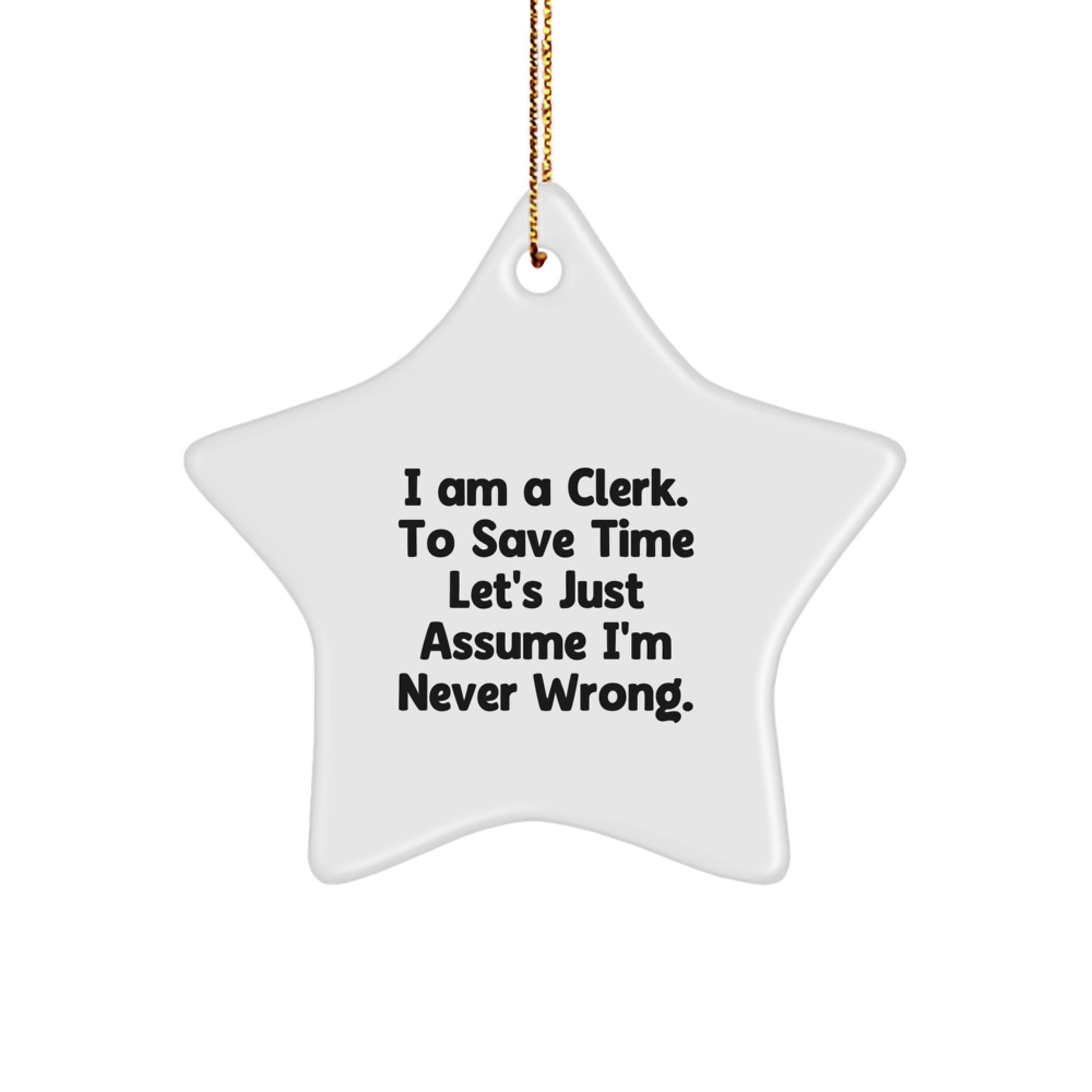 Funny Clerk Star Ornament Gifts from Friends Christmas Unique Presents for Clerks - Image 1