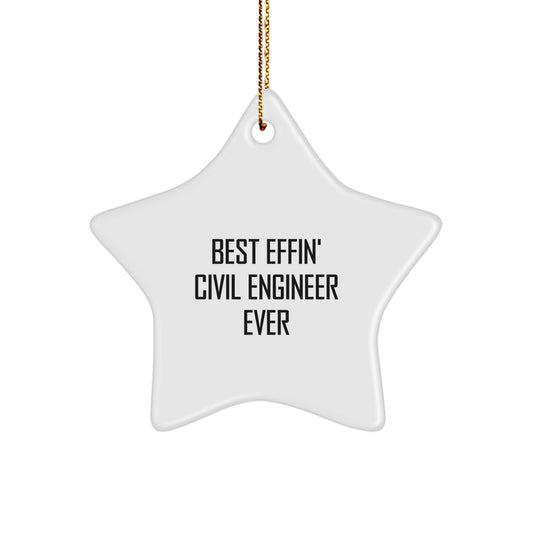 Civil Engineer Star Ornament Gifts from Family for Best Effin' Civil Engineer Ever Christmas Decorations - Image 1
