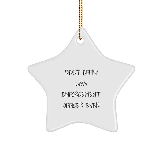 Funny Law Enforcement Officer Star Ornament Gifts from Men to Law Enforcement Officer for Christmas Unique - Image 1