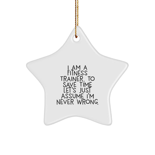 Funny Fitness Trainer Star Ornament Gifts from Friends for Christmas Inspirational Decor - Image 1