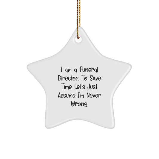 Funny Funeral Director Gifts from Family, Christmas Unique Star Ornament for Men, Women, Friends, Coworkers, Funeral Director Decorations - Gifts for Funeral Director, Star Ornament Lover - Image 1