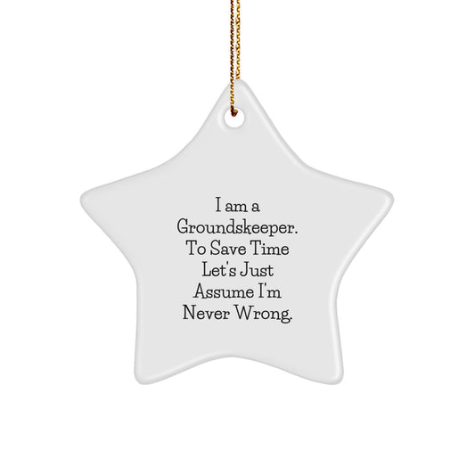 Funny groundskeeper Gifts, Star Ornament for Christmas Unique Gifts from Friends, Family, or Coworkers for groundskeeper Men, Women, or Family - Image 1