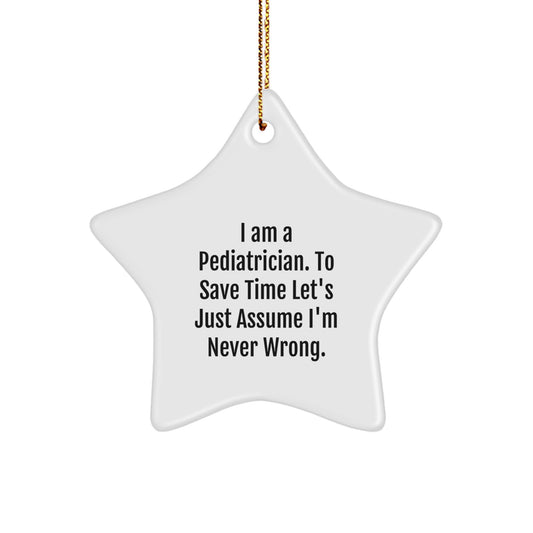 Funny Pediatrician Star Ornament Gifts from Family for Doctor's Office Christmas Decor - Image 1