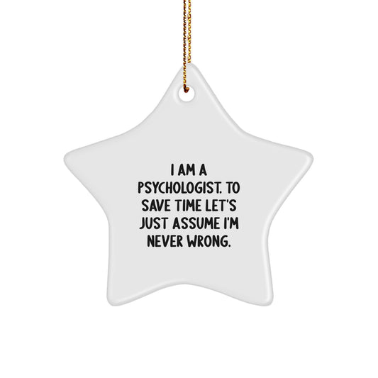 Funny Psychologist Gifts from Men to Women on Christmas with Star Ornament Assumption - Image 1