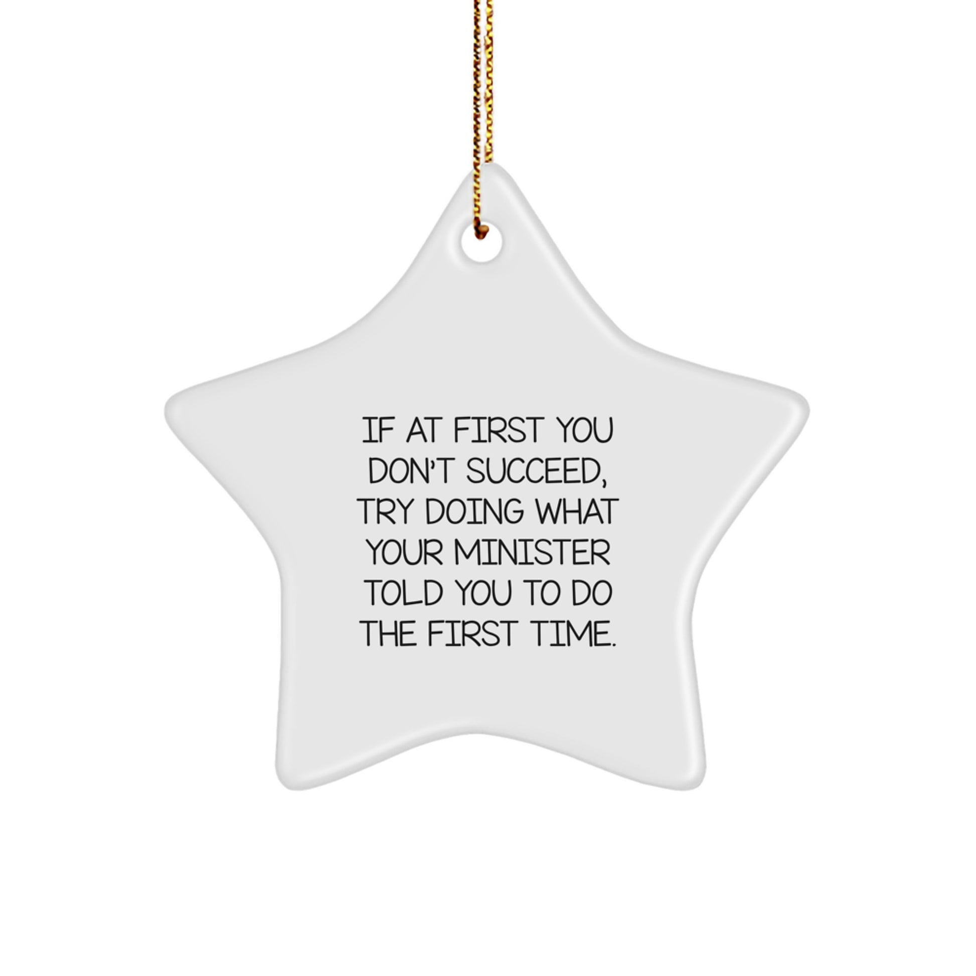 Funny Minister Star Ornament Gifts from Men to Minister, Christmas Unique Gifts, Minister Inspirational Quote Decorations - Image 1